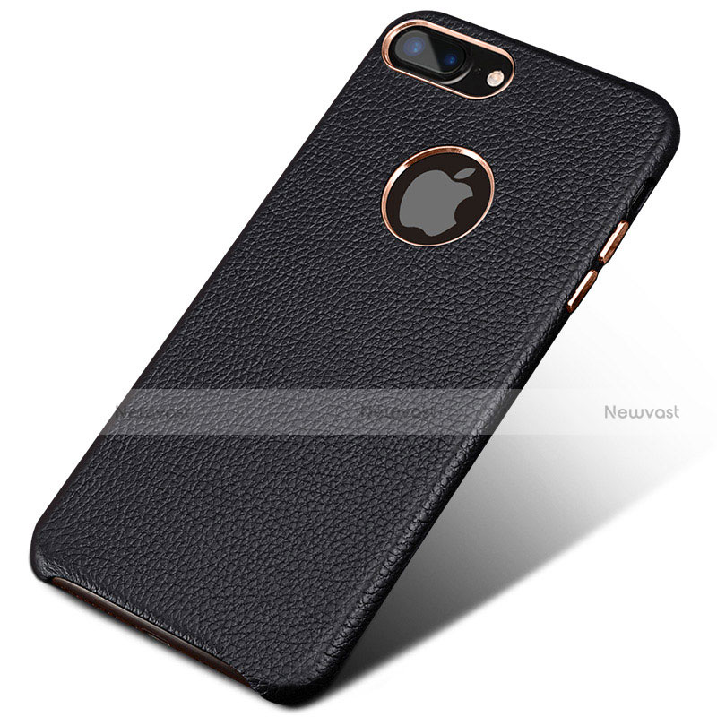 Soft Luxury Leather Snap On Case for Apple iPhone 8 Plus Black