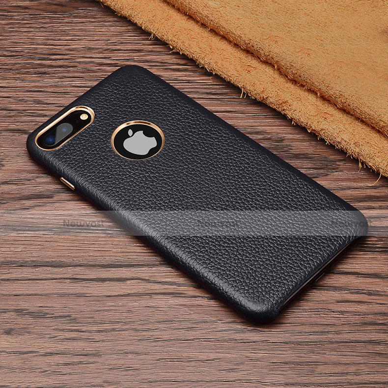 Soft Luxury Leather Snap On Case for Apple iPhone 8 Plus Black