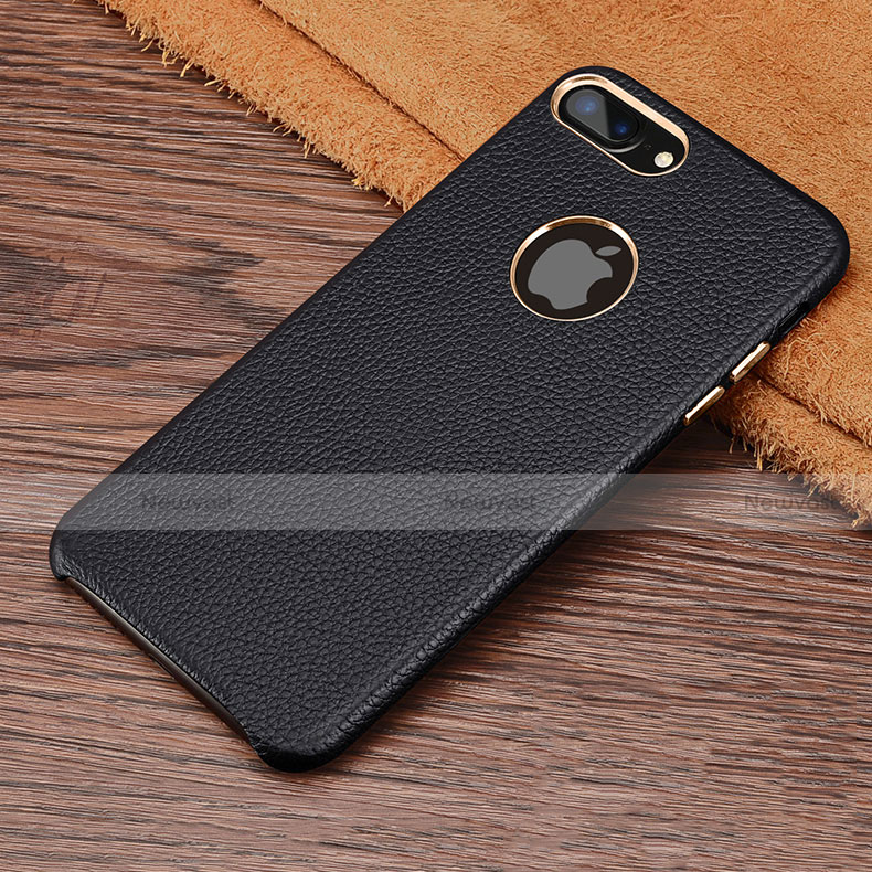 Soft Luxury Leather Snap On Case for Apple iPhone 8 Plus Black