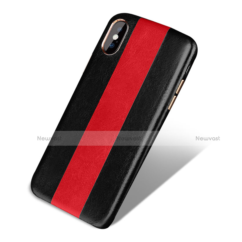 Soft Luxury Leather Snap On Case for Apple iPhone Xs Red