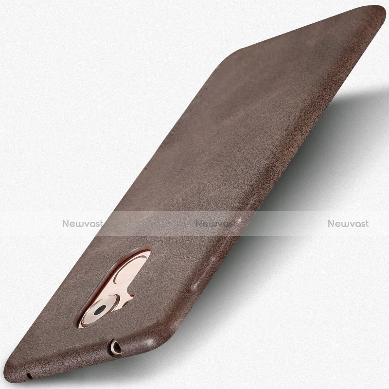 Soft Luxury Leather Snap On Case for Huawei Enjoy 6S Brown