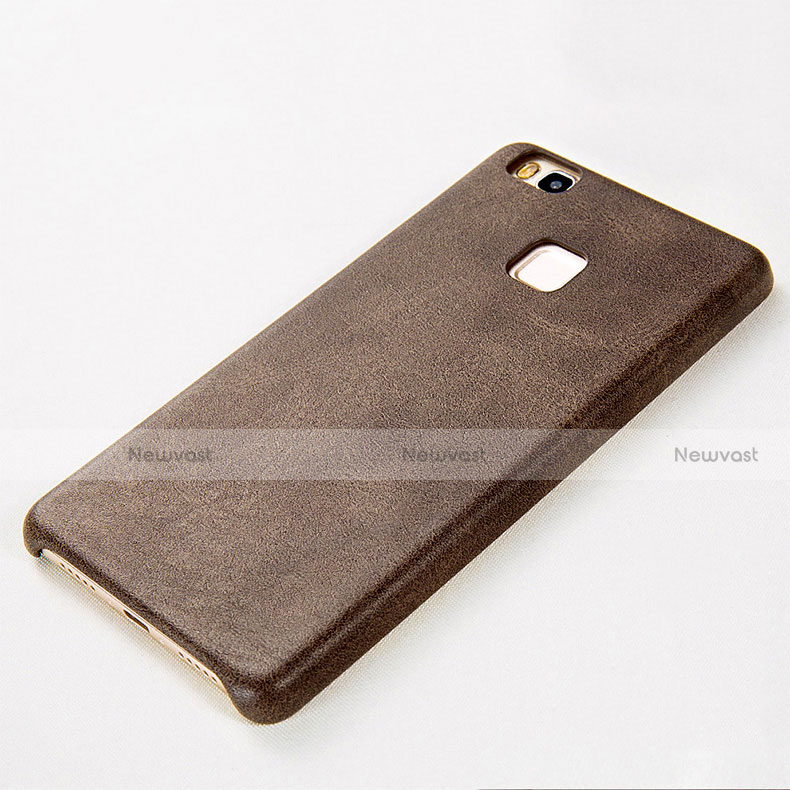 Soft Luxury Leather Snap On Case for Huawei G9 Lite Brown