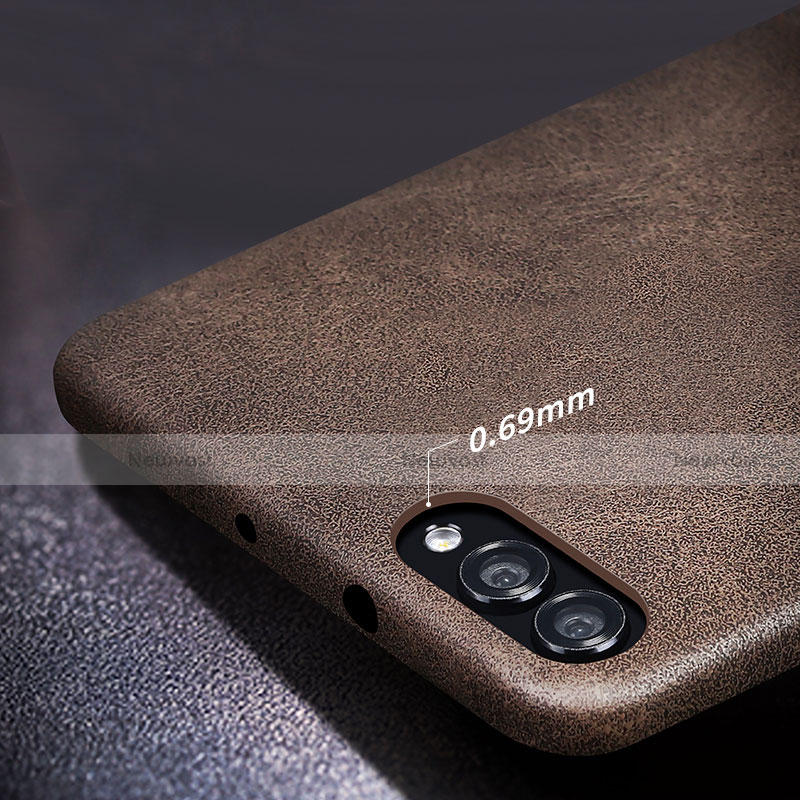 Soft Luxury Leather Snap On Case for Huawei Honor 10 Brown