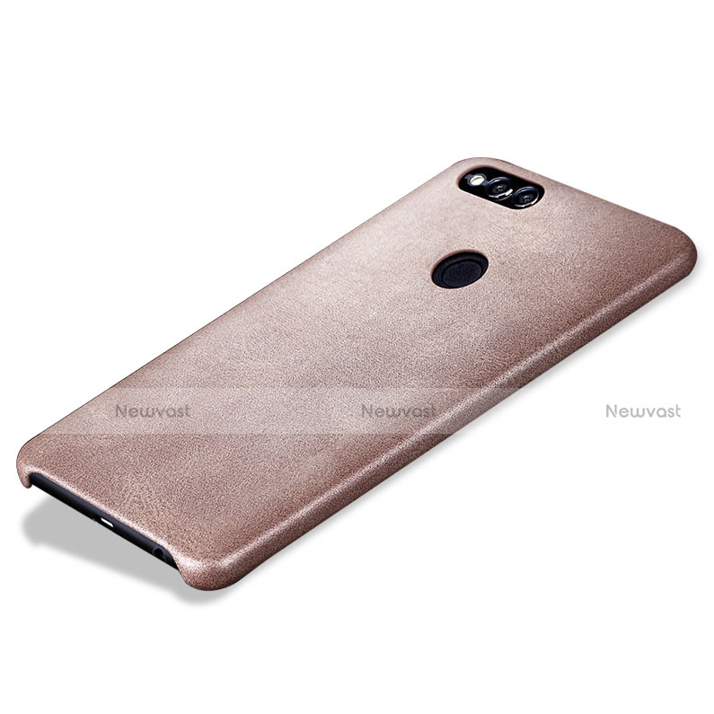Soft Luxury Leather Snap On Case for Huawei Honor 7X Gold