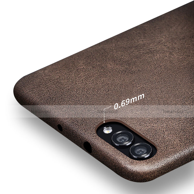 Soft Luxury Leather Snap On Case for Huawei Honor View 10 Brown