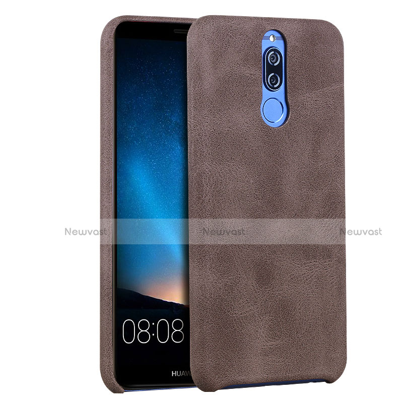 Soft Luxury Leather Snap On Case for Huawei Maimang 6 Brown