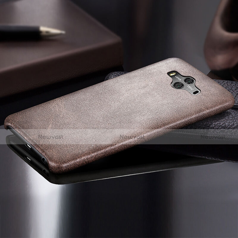 Soft Luxury Leather Snap On Case for Huawei Mate 10 Brown