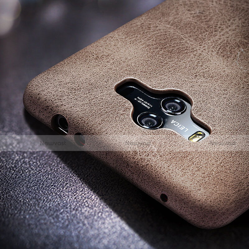 Soft Luxury Leather Snap On Case for Huawei Mate 10 Brown