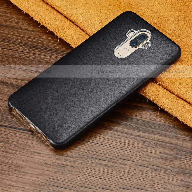 Soft Luxury Leather Snap On Case for Huawei Mate 9 Black