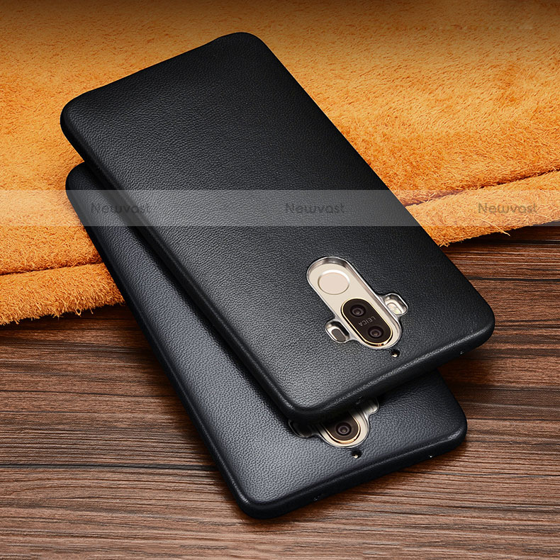 Soft Luxury Leather Snap On Case for Huawei Mate 9 Black