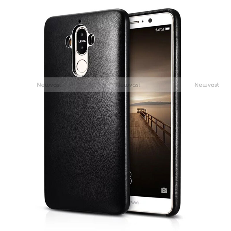 Soft Luxury Leather Snap On Case for Huawei Mate 9 Black