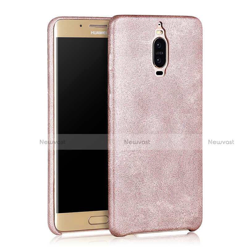 Soft Luxury Leather Snap On Case for Huawei Mate 9 Pro Gold