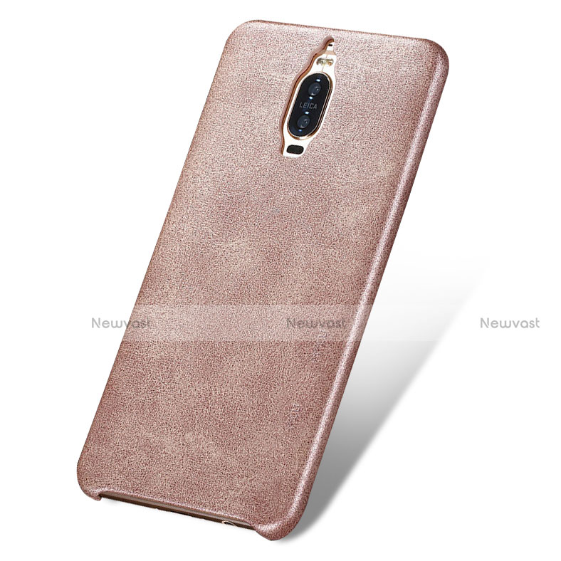 Soft Luxury Leather Snap On Case for Huawei Mate 9 Pro Gold