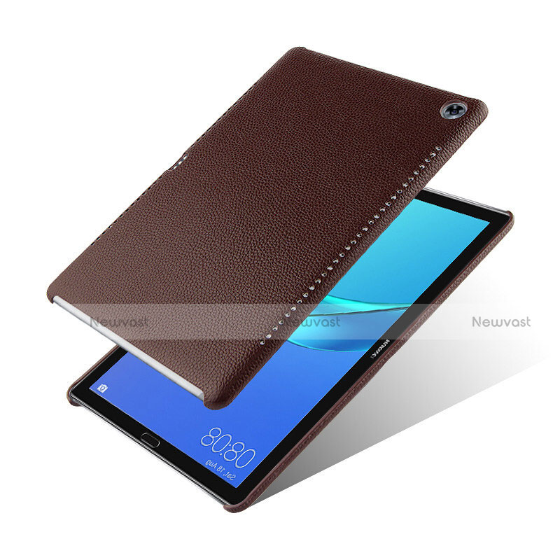 Soft Luxury Leather Snap On Case for Huawei MediaPad M5 10.8 Brown