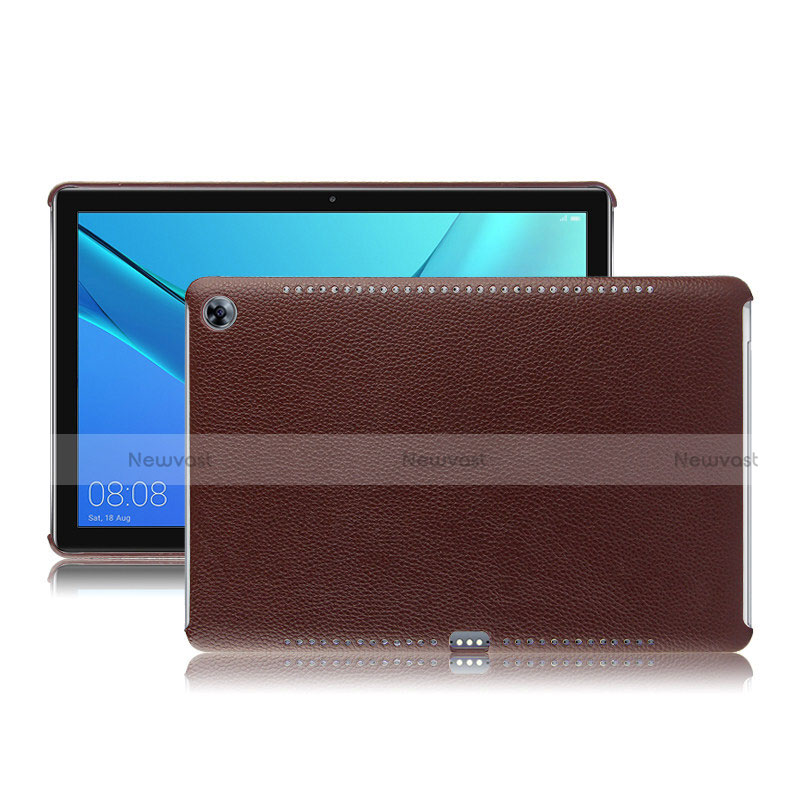 Soft Luxury Leather Snap On Case for Huawei MediaPad M5 10.8 Brown