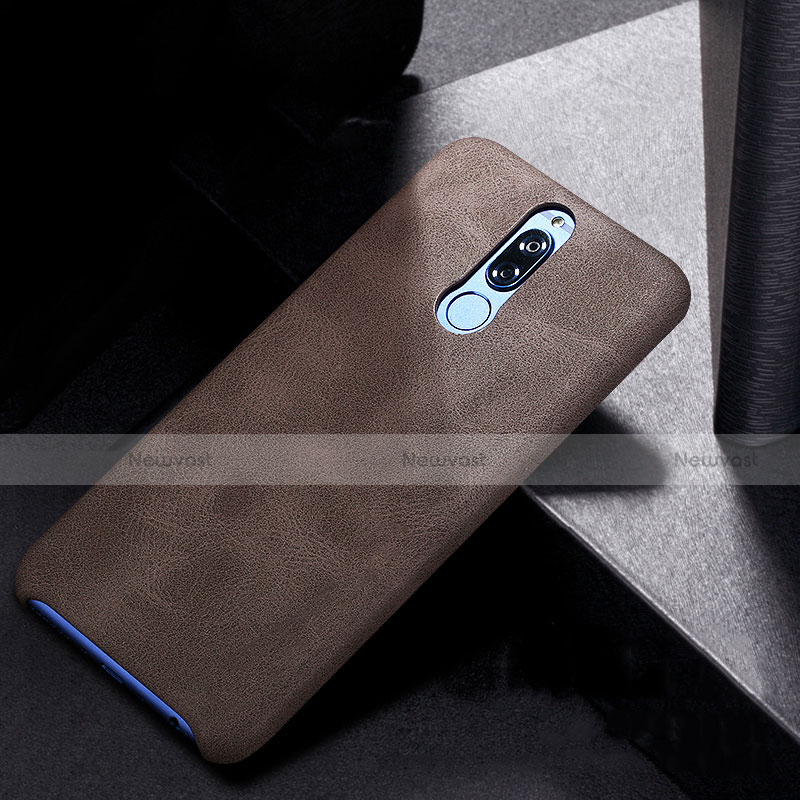 Soft Luxury Leather Snap On Case for Huawei Nova 2i Brown