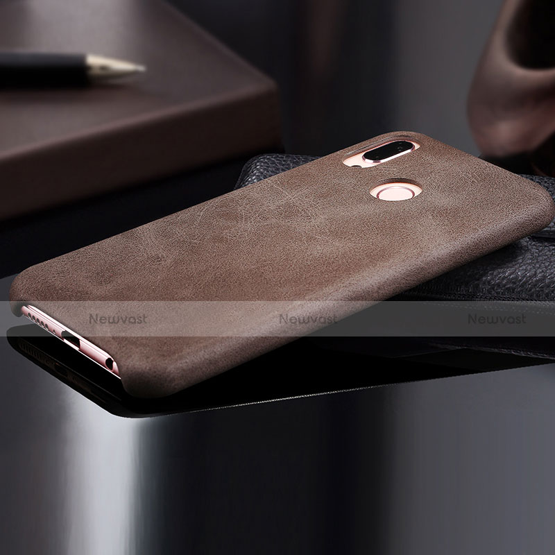 Soft Luxury Leather Snap On Case for Huawei P20 Lite Brown