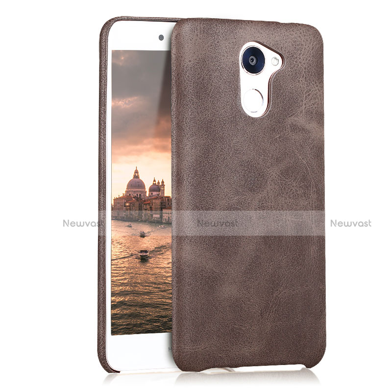 Soft Luxury Leather Snap On Case for Huawei Y7 Prime Brown