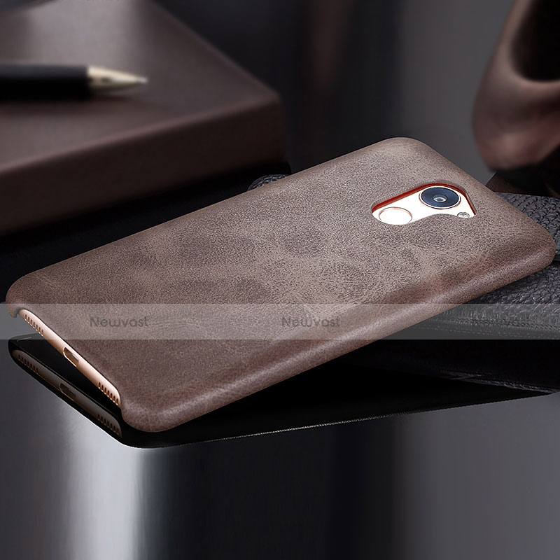 Soft Luxury Leather Snap On Case for Huawei Y7 Prime Brown