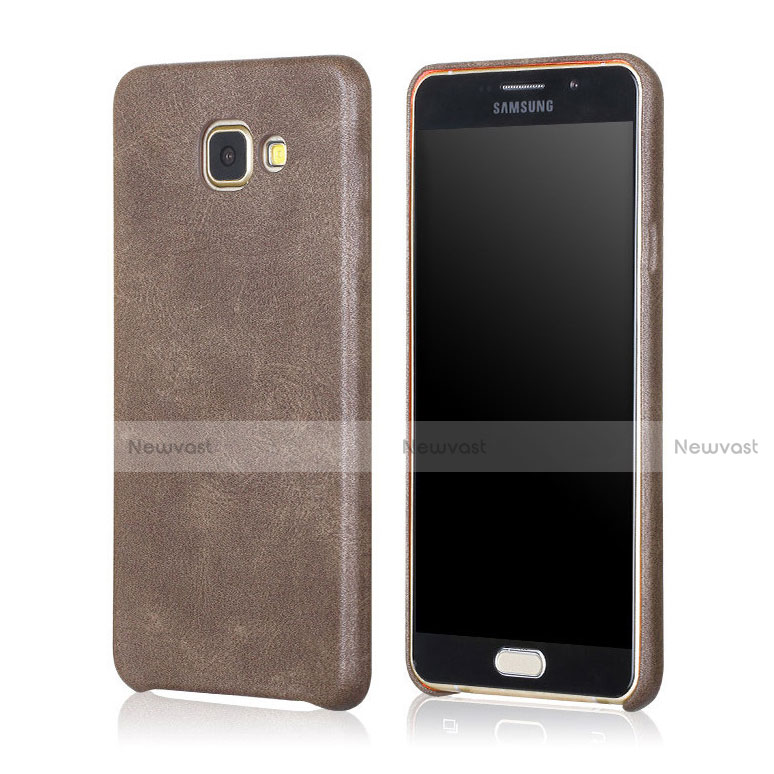 Soft Luxury Leather Snap On Case for Samsung Galaxy A5 (2016) SM-A510F Brown