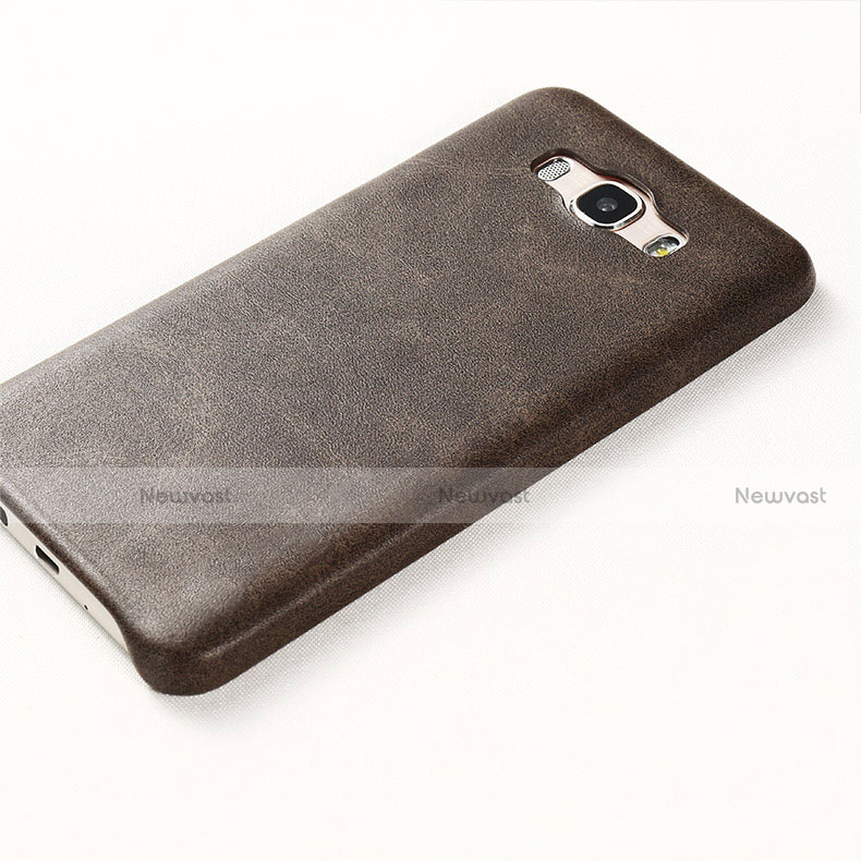 Soft Luxury Leather Snap On Case for Samsung Galaxy J7 (2016) J710F J710FN Brown