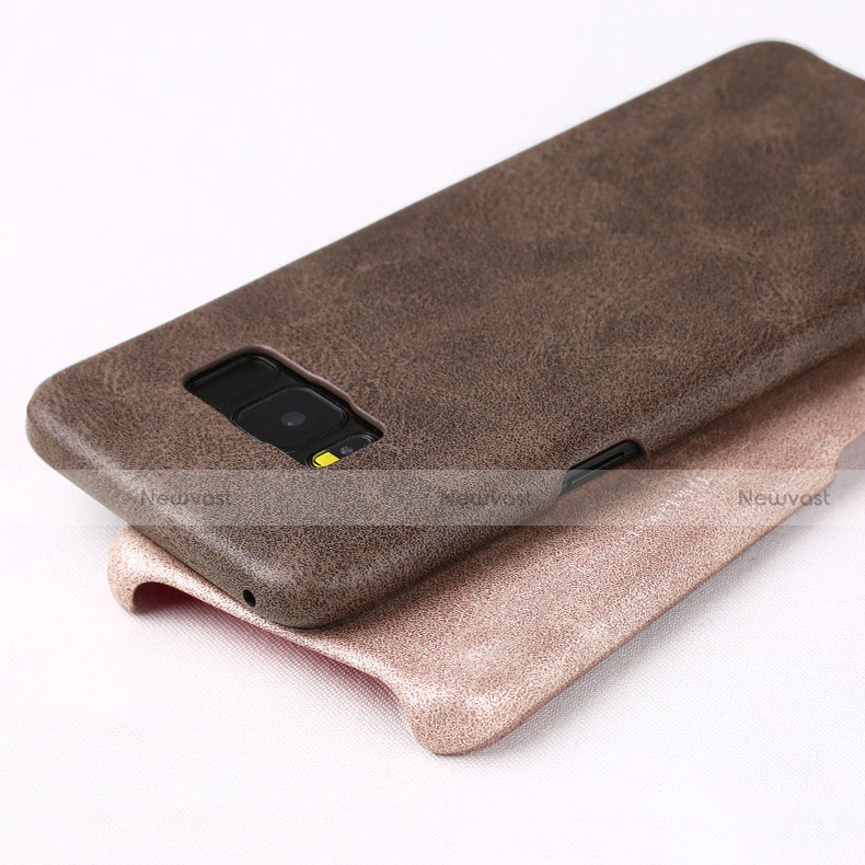 Soft Luxury Leather Snap On Case for Samsung Galaxy S8 Brown