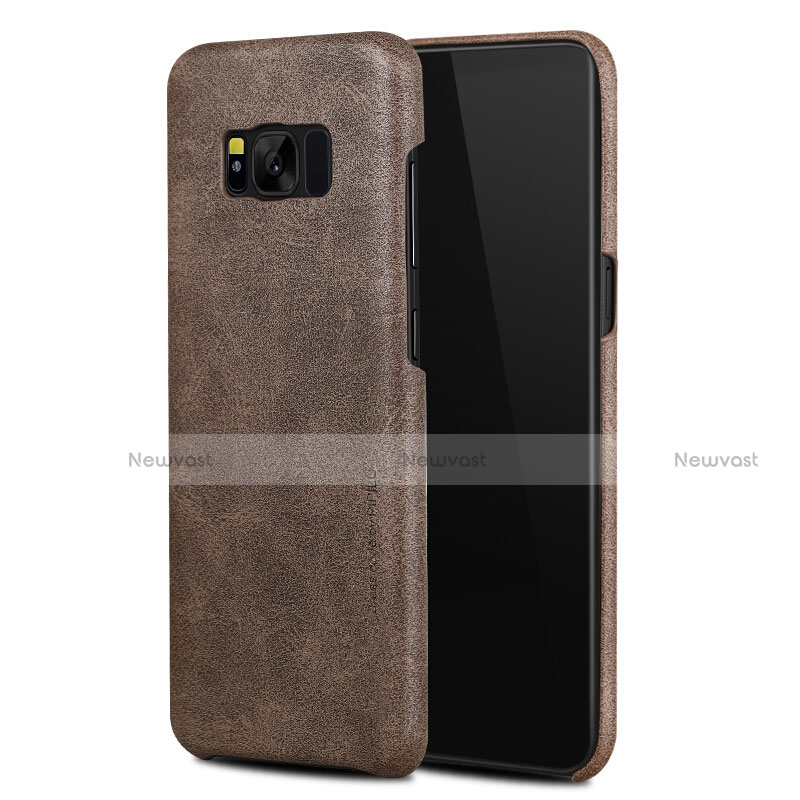 Soft Luxury Leather Snap On Case for Samsung Galaxy S8 Brown