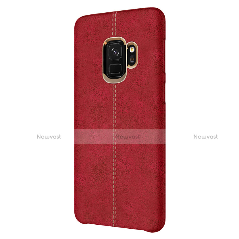 Soft Luxury Leather Snap On Case for Samsung Galaxy S9 Red