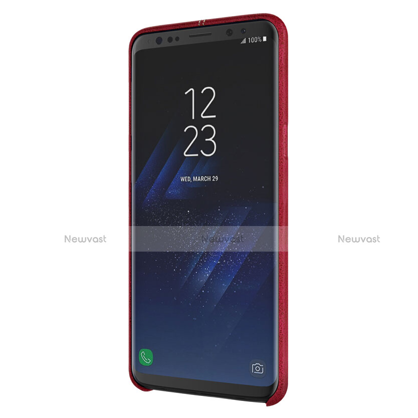 Soft Luxury Leather Snap On Case for Samsung Galaxy S9 Red