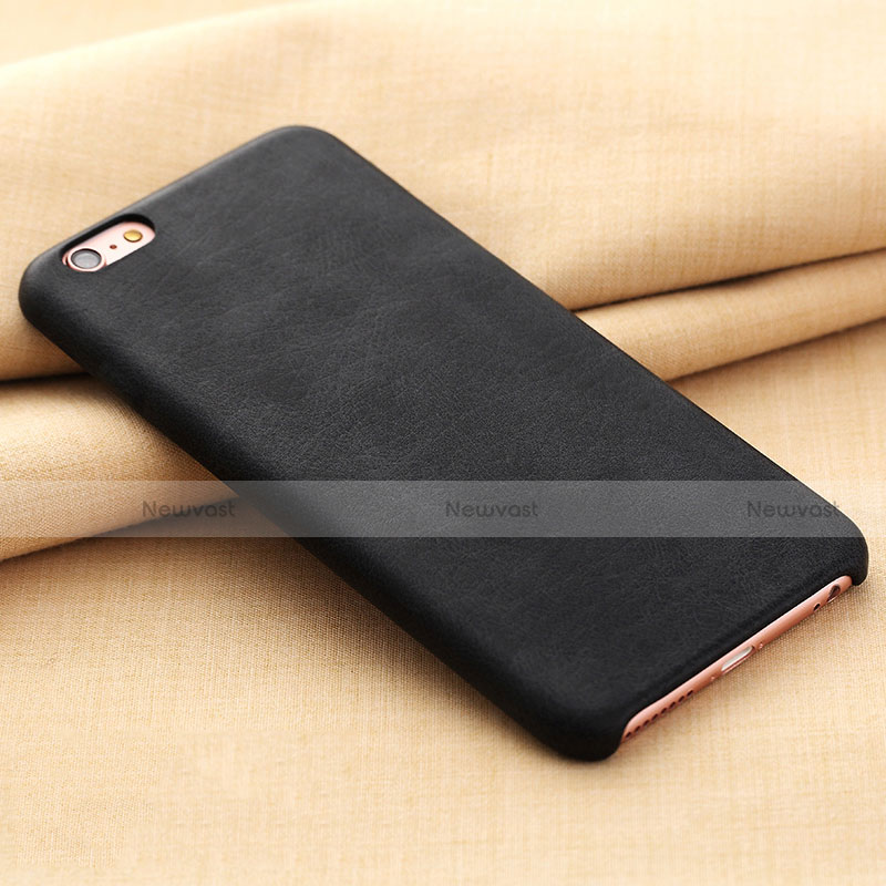 Soft Luxury Leather Snap On Case L01 for Apple iPhone 6 Black