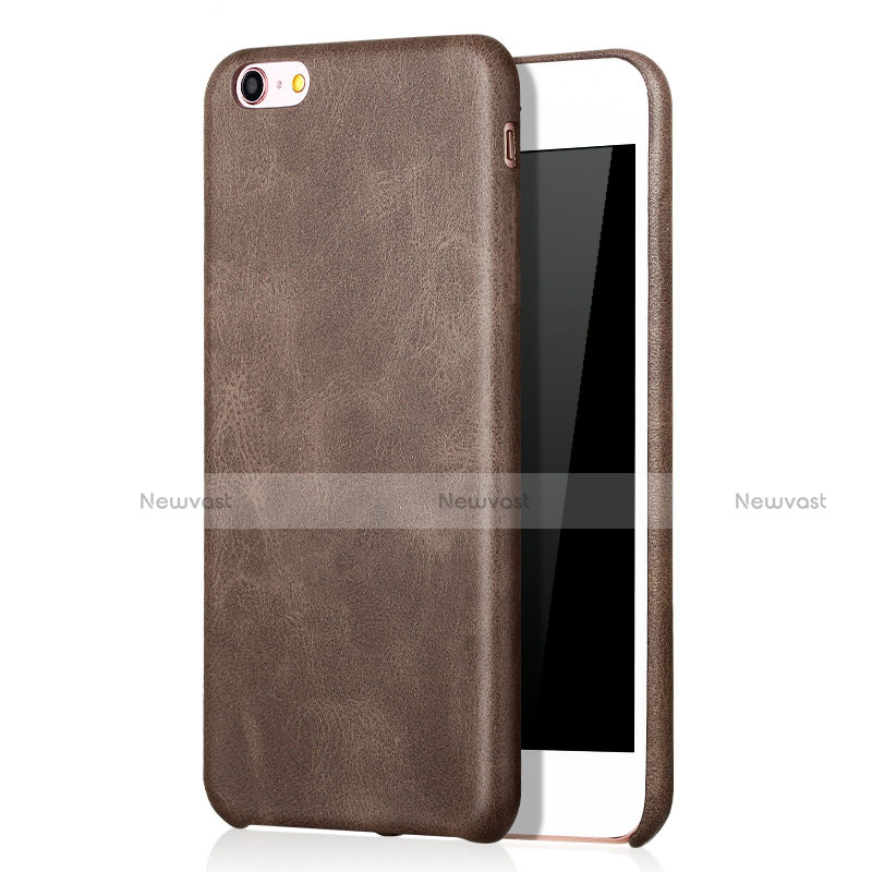 Soft Luxury Leather Snap On Case L01 for Apple iPhone 6 Brown