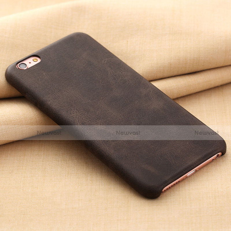 Soft Luxury Leather Snap On Case L01 for Apple iPhone 6 Brown