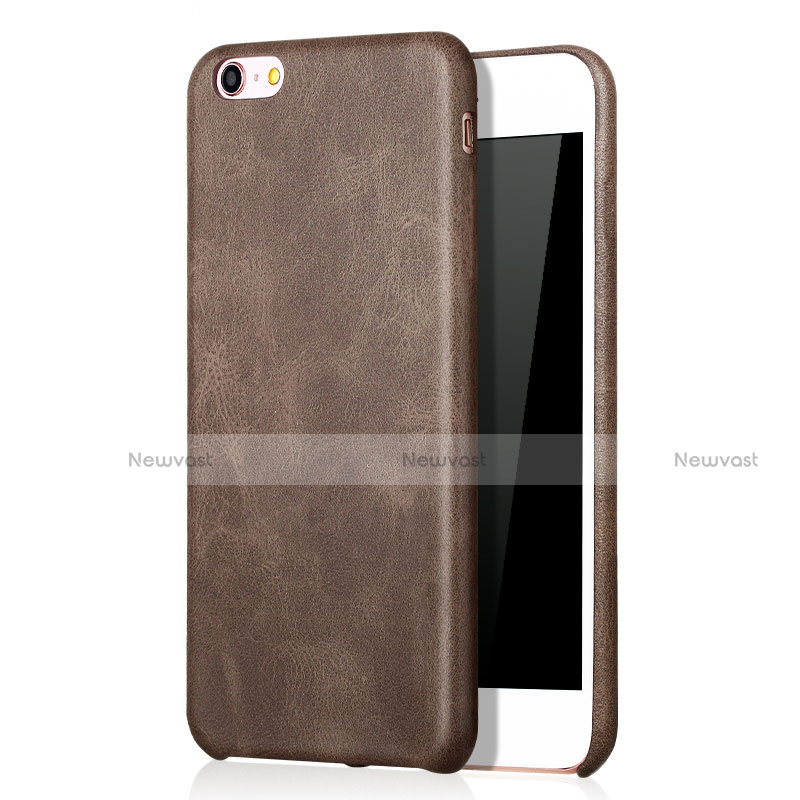Soft Luxury Leather Snap On Case L01 for Apple iPhone 6S Brown