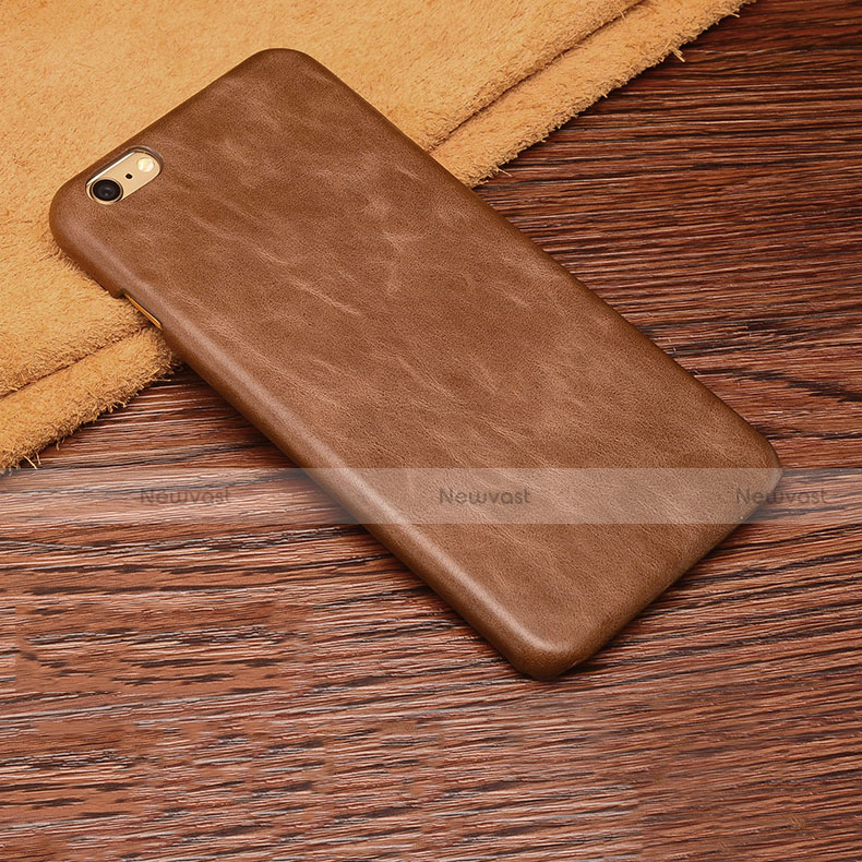 Soft Luxury Leather Snap On Case L01 for Apple iPhone 6S Plus Brown