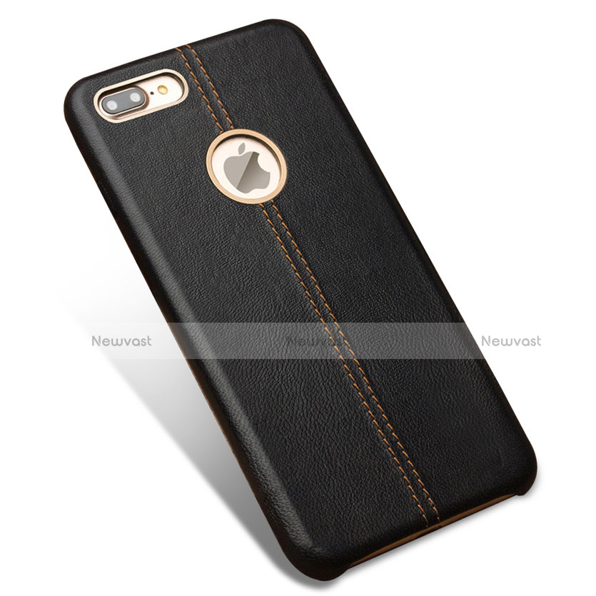 Soft Luxury Leather Snap On Case L01 for Apple iPhone 8 Plus Black