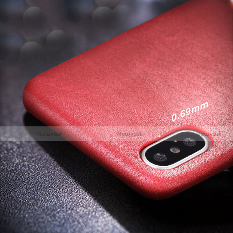 Soft Luxury Leather Snap On Case L01 for Apple iPhone X Red