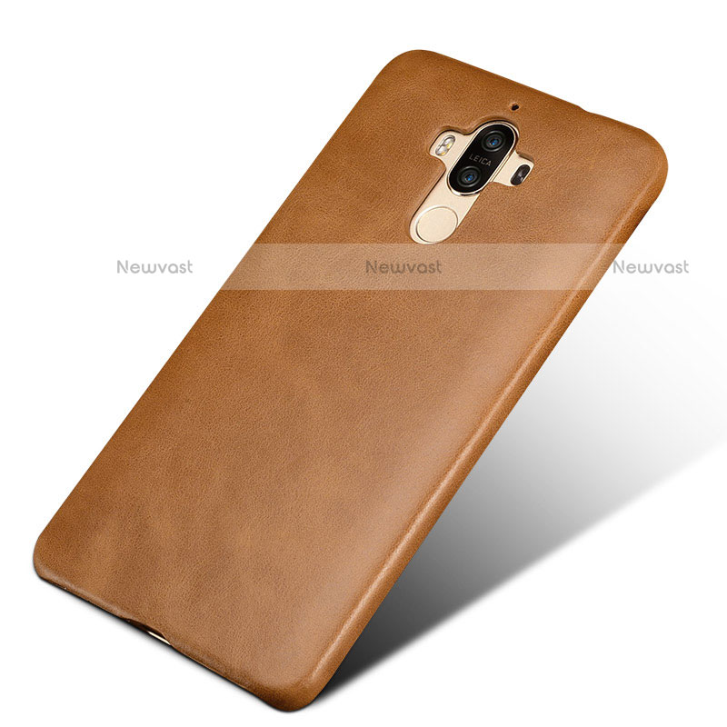 Soft Luxury Leather Snap On Case L01 for Huawei Mate 9 Brown