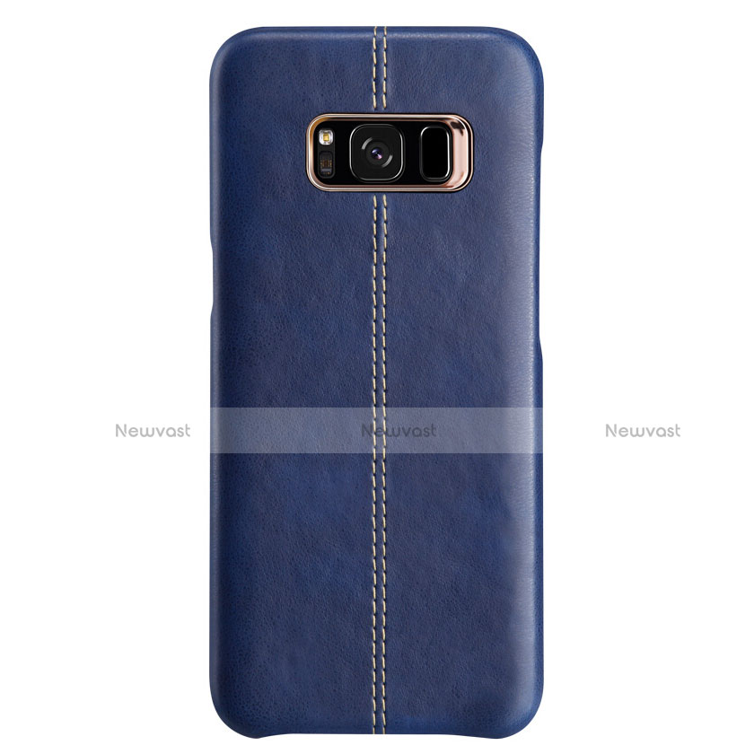 Soft Luxury Leather Snap On Case L01 for Samsung Galaxy S8 Blue