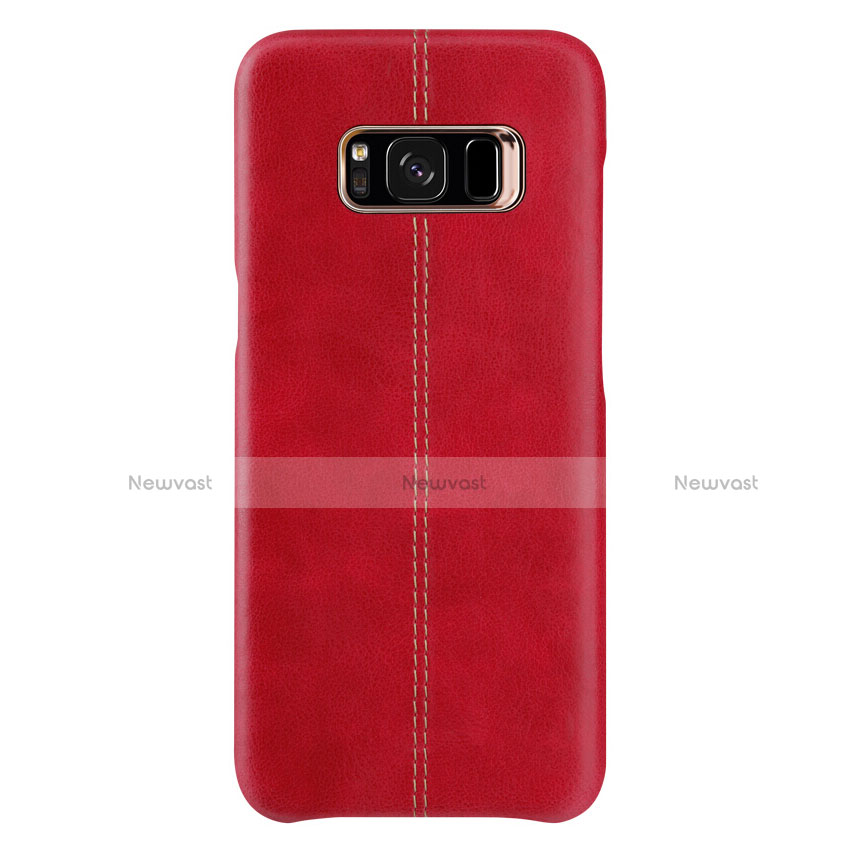 Soft Luxury Leather Snap On Case L01 for Samsung Galaxy S8 Plus Red