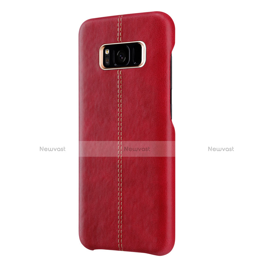 Soft Luxury Leather Snap On Case L01 for Samsung Galaxy S8 Plus Red