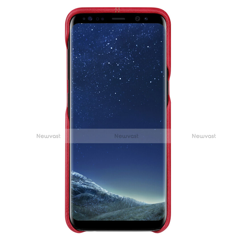 Soft Luxury Leather Snap On Case L01 for Samsung Galaxy S8 Red