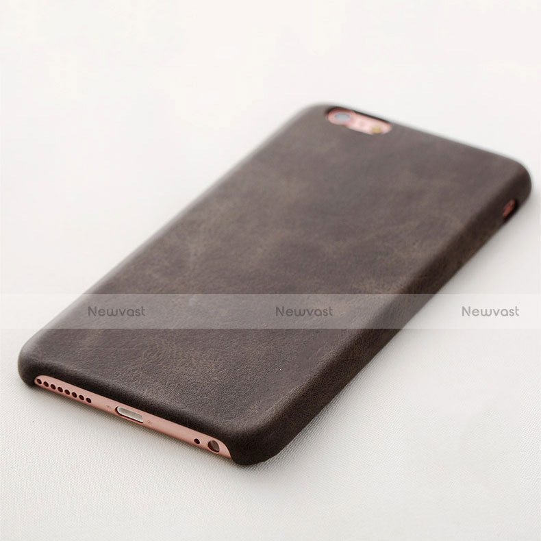 Soft Luxury Leather Snap On Case L02 for Apple iPhone 6S Plus Brown