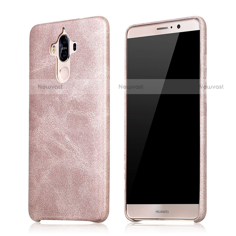 Soft Luxury Leather Snap On Case L02 for Huawei Mate 9 Gold