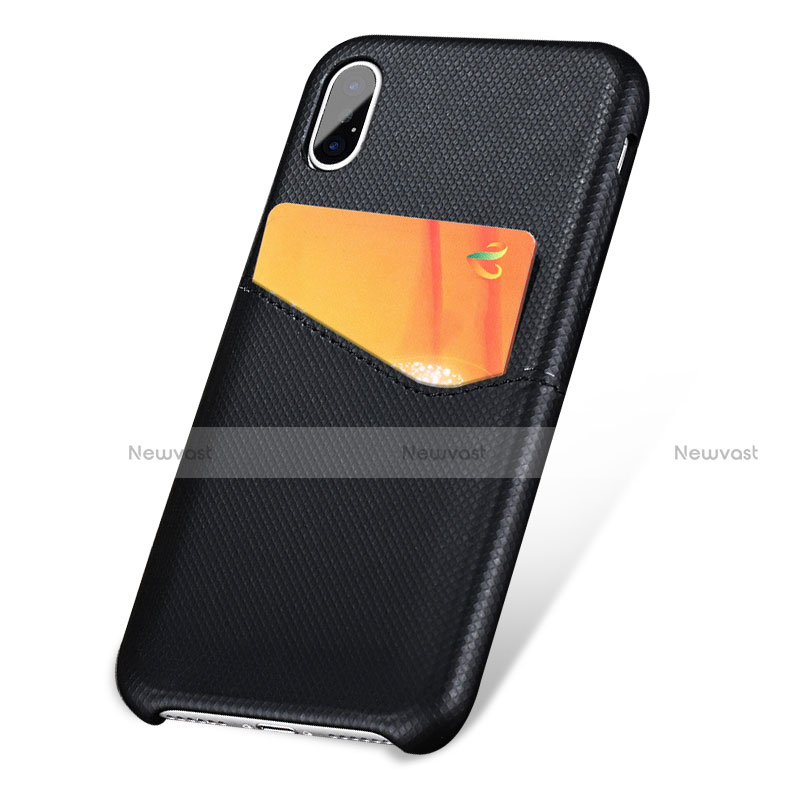 Soft Luxury Leather Snap On Case L05 for Apple iPhone X Black