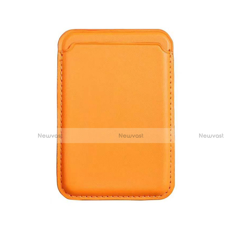 Soft Luxury Leather Wallet with Mag-Safe Magnetic for Apple iPhone 12 Orange