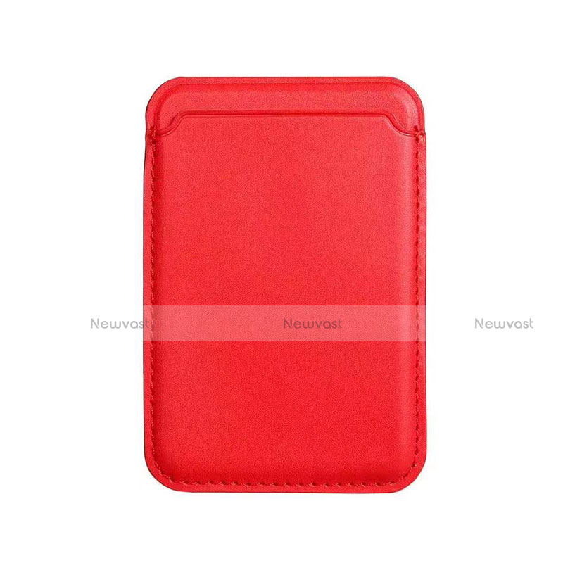 Soft Luxury Leather Wallet with Mag-Safe Magnetic for Apple iPhone 12 Red