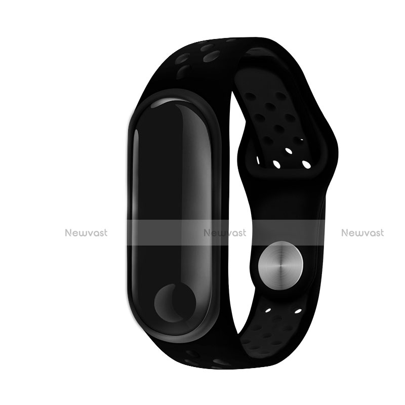 Soft Silicone Gel Bracelet Band Strap for Xiaomi Mi Band 3 Black