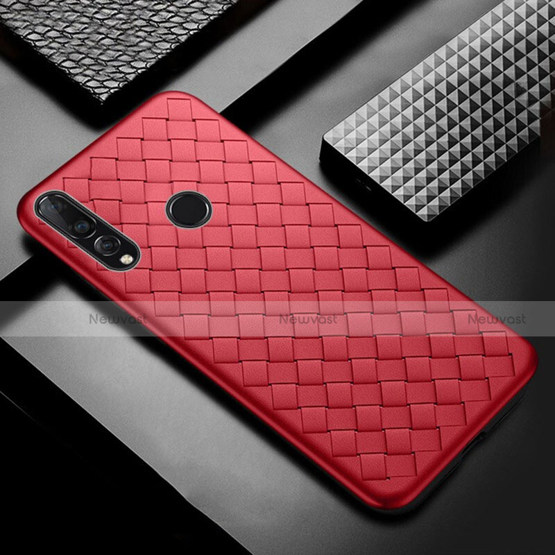 Soft Silicone Gel Leather Snap On Case Cover A01 for Huawei Honor 20E Red