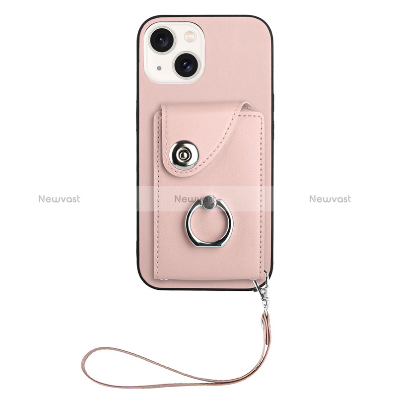 Soft Silicone Gel Leather Snap On Case Cover BF1 for Apple iPhone 14 Plus Rose Gold