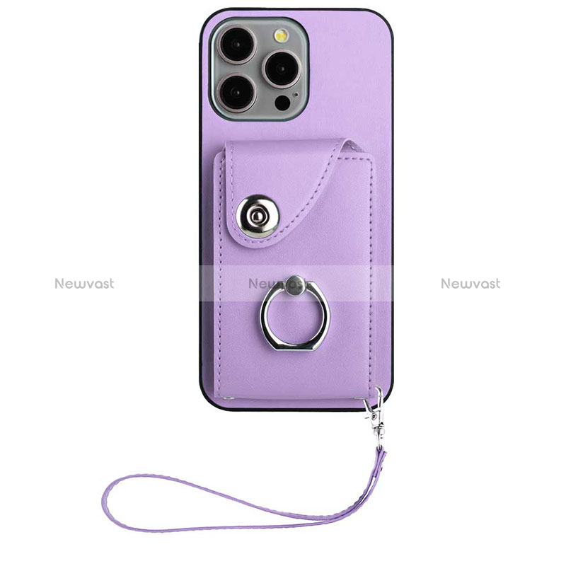 Soft Silicone Gel Leather Snap On Case Cover BF1 for Apple iPhone 14 Pro Max Purple